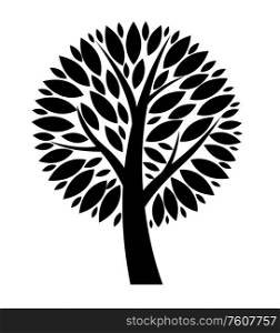 Abstract Vector Black Tree Silhouette Icon Illustration EPS10. Abstract Vector Black Tree Silhouette Icon Illustration
