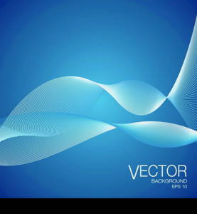 Abstract vector blue background with waves lines and empty space for your copy. EPS 10 vector illustration.
