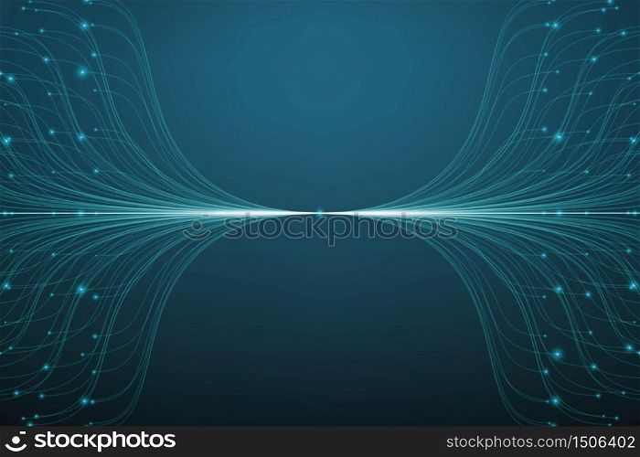 Abstract vector blue lines mesh background. Bioluminescence of tentacles. Futuristic style card. Elegant background for business presentations. Eps 10.