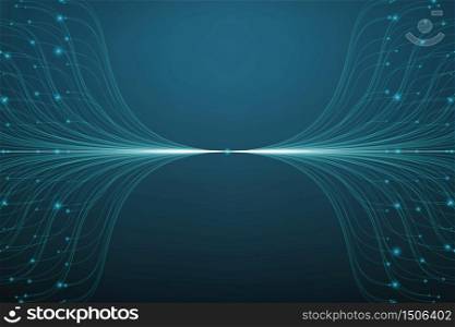 Abstract vector blue lines mesh background. Bioluminescence of tentacles. Futuristic style card. Elegant background for business presentations. Eps 10.