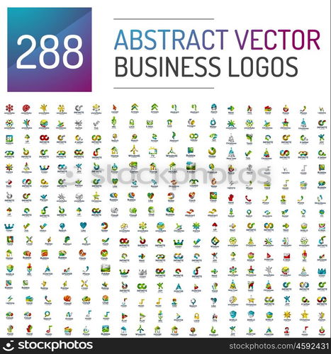 Abstract vector business logo mega collection, universal set