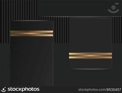 Abstract vector chic black and gold background with highlights and gradient