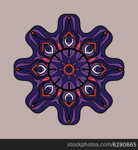 Abstract vector circle floral ornamental border.