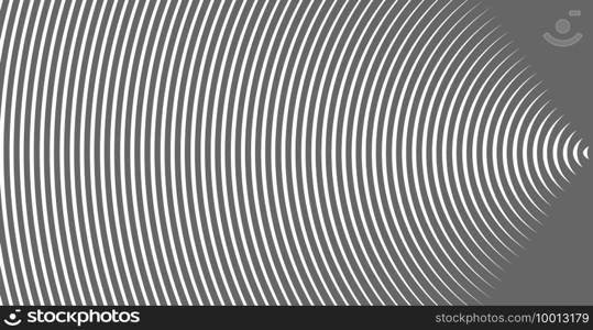 Abstract vector circle halftone black background. Gradient retro line pattern design. Monochrome graphic.