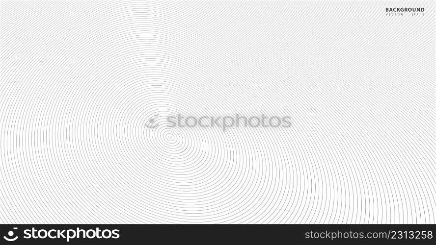 Abstract vector circle halftone black background. Gradient retro line pattern design. Monochrome graphic. Circle for sound wave. vector illustration
