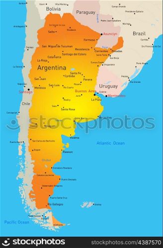 Abstract vector color map of Argentina country
