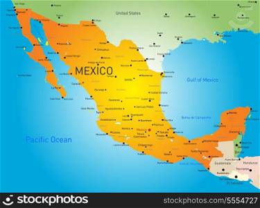 Abstract vector color map of Mexico country