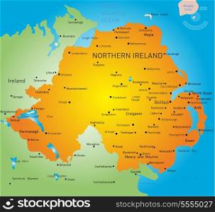 Abstract vector color map of Northern Ireland country