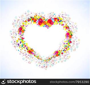 Abstract vector colorful heart shape background