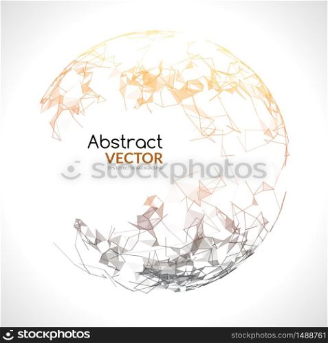 Abstract vector colorful sphere. Futuristic techno style. Trendy background for business presentations. Flying triangles.. Abstract vector colorful sphere. Futuristic techno style. Trendy background for business presentations. Flying triangles