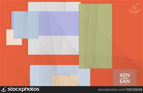 Abstract vector cover template with folded paper overlapping geometric shapes. Environmental design with cut out geometric objects made of recycled reused paper. Top view geometric pattern.