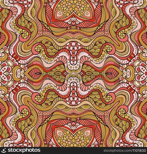 Abstract vector decorative ethnic colorful seamless pattern. Abstract vector decorative ethnic floral seamless pattern