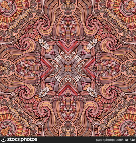 Abstract vector decorative ethnic floral colorful seamless pattern. Abstract vector decorative ethnic seamless pattern