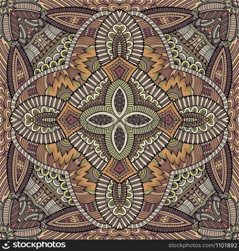 Abstract vector decorative ethnic hand drawn color vintage seamless pattern. Abstract vector tribal ethnic background