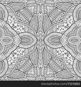 Abstract vector decorative ethnic hand drawn sketch vintage seamless pattern. Abstract vector tribal ethnic background