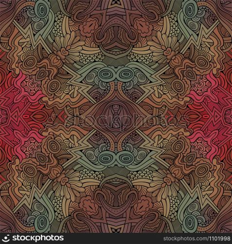Abstract vector decorative ethnic hand drawn sketchy contour seamless pattern. Abstract vector decorative ethnic hand drawn sketchy contour sea