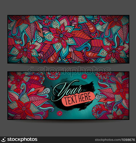 Abstract vector decorative floral ornamental backgrounds. Series of image Template frame design for card.