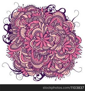Abstract vector decorative floral ornamental doodles background.. Abstract floral ornamental doodles background.