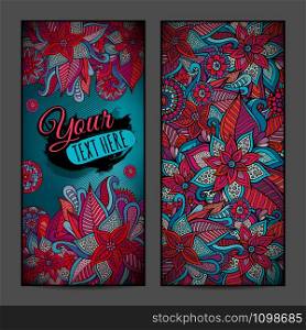 Abstract vector decorative floral vertical backgrounds. Series of image. Template frame design for card.. Abstract vector decorative floral vertical backgrounds