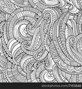 Abstract vector decorative hand drawn nature floral ornamental sketchy ethnic seamless pattern. Can be used for wallpaper, pattern fills, web page background, surface textures. Abstract vector decorative hand drawn nature floral eamless pattern