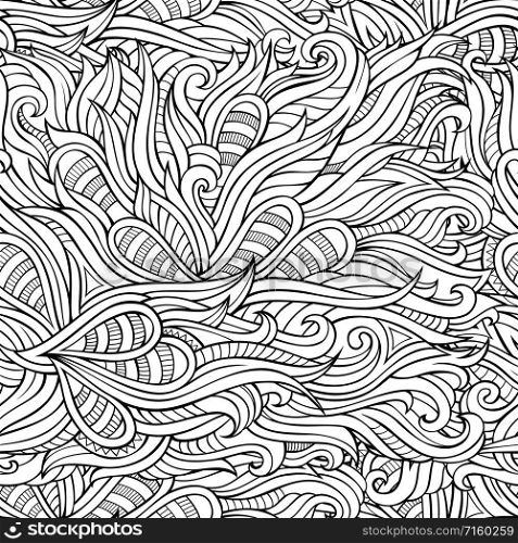Abstract vector decorative nature hand drawn vintage retro sketchy seamless pattern. Can be used for wallpaper, pattern fills, web page background, surface textures. Abstract vector decorative nature hand drawn seamless pattern