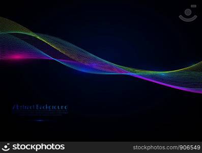 Abstract vector design element. Flowing particle waves.