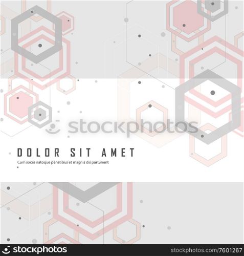 Abstract vector design with hexagons pattern.. Abstract vector design with hexagons pattern