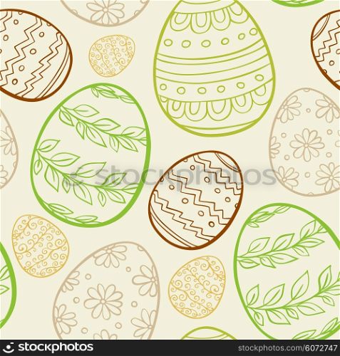 Abstract vector Easter seamless pattern with hand drawn eggs