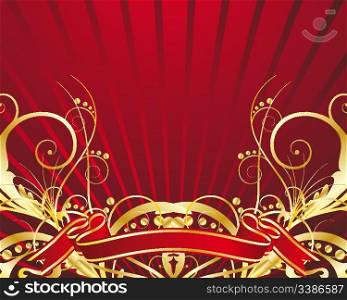 Abstract vector festive background in red colors