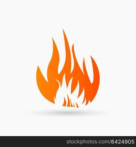 abstract vector Fire Icon orange