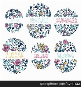 abstract vector floral elements