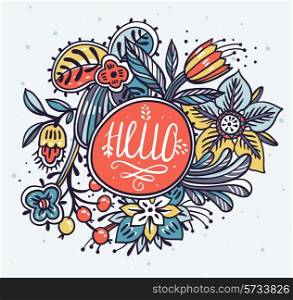 abstract vector floral frame