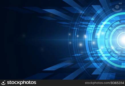 Abstract vector futuristic blue connection high digital technology concept. background