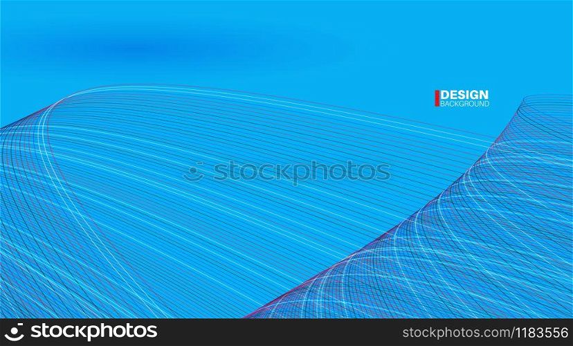 abstract vector geometric background. wave line design in blue. New texture for your design.