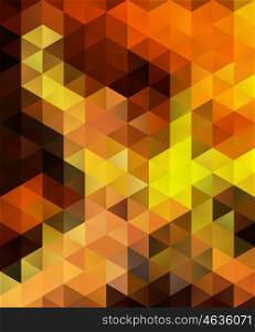 Abstract vector geometric background with orange and yellow triangles