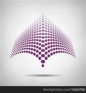 Abstract vector geometric element consisting of circles with distortion effect. Abstract geometric element consisting of circles