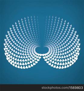 Abstract vector geometric element consisting of circles with distortion effect. Abstract geometric element with distortion effect