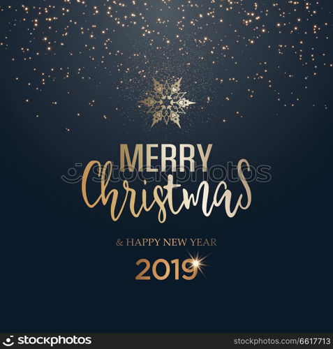 Abstract vector golden Christmas greeting card