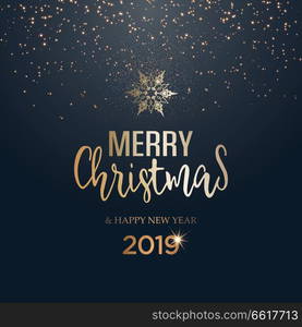 Abstract vector golden Christmas greeting card