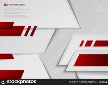 Abstract vector gradient red color of technology template on white background. You can use for template design, artwork, decoration tech template, artwork. illustration vector eps10