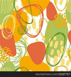 Abstract vector graphic seamless pattern with hand drawn elements. . Abstract graphic seamless pattern