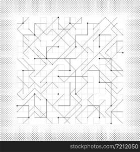 Abstract vector gray line geometric triangle square dotted tech minimal design cover. You can use for tech cover design, ad, poster, artwork. illustration vector eps10