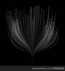 Abstract vector grayscale mesh background. Bio luminescence of tentacles. Futuristic style card. Elegant background for business presentations. Eps 10.