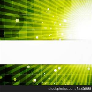 Abstract vector green shiny background