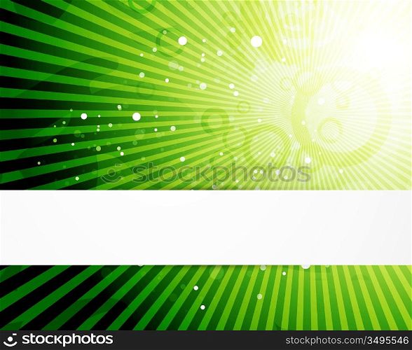 Abstract vector green shiny background