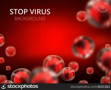 Abstract vector healthcare background with cells and viruses. Biology medical science concept. Medical health and science poster, illustration cell blood. Abstract vector healthcare background with cells and viruses. Biology medical science concept