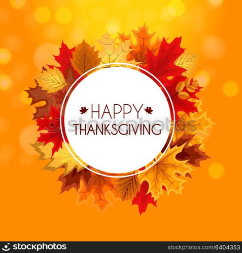 Abstract Vector Illustration Autumn Happy Thanksgiving Background with Falling Autumn Leaves. EPS10. Abstract Vector Illustration Autumn Happy Thanksgiving Backgroun