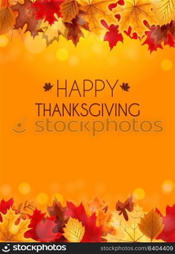 Abstract Vector Illustration Autumn Happy Thanksgiving Background with Falling Autumn Leaves. EPS10. Abstract Vector Illustration Autumn Happy Thanksgiving Backgroun