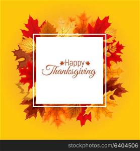 Abstract Vector Illustration Autumn Happy Thanksgiving Background with Falling Autumn Leaves. EPS10. Abstract Vector Illustration Autumn Happy Thanksgiving Backgroun