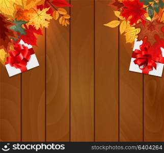Abstract Vector Illustration Autumn Sale Background with Falling Autumn Leaves. EPS10. Abstract Vector Illustration Autumn Sale Background with Falling Autumn Leaves.